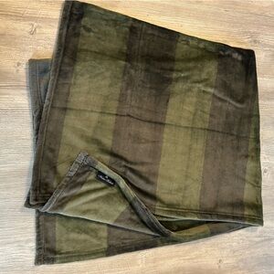 Brooks Brothers Green Stripe Throw Blanket 50 X 60 Inches In Excellent Condition